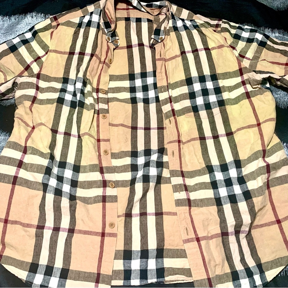 BURBERRY Plaid Button Up t-shirt Men’s US XL (European XXL)